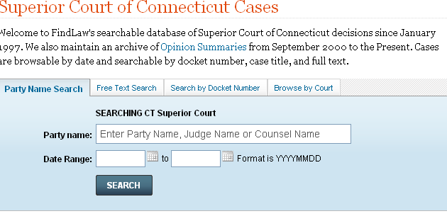 Connecticut Superior Court Cases Available Online For Free - CT